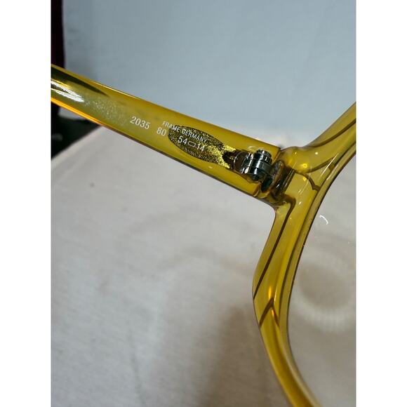 Vtg Christian Dior 2035 Optyl Eyeglass Frames Only Amber Yellow Germany 54-14 main image 5